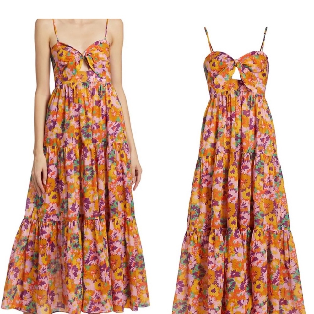 Zimmermann Violet Tie Midi Dress NWT